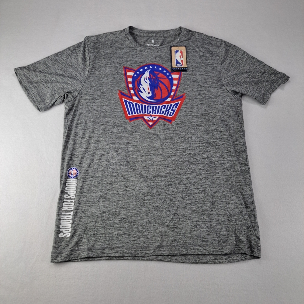 Fanatics Dallas Mavericks Short‎ Sleeve Shirt Mens Large Heather Gray Basketball